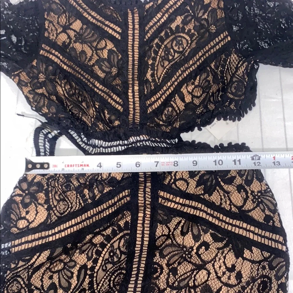 For Love And Lemons Black Lace Dress SizeSmall, Open Back, Long Sleeve Dress - Picture 13 of 16